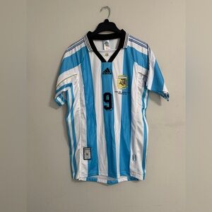 Argentina 1998 World Cup Retro Jersey - Gabriel Batistuta #9